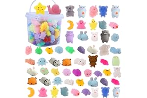 Bingcute 72 pcs Mochi Squishy Toys, Kawaii Squishy Animals for Party Favors Classroom Prize Pinata Easter Fillers Fidget Toys Pack Bulk Squishies Toys