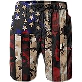 FREEHOTU Men's Swim Trunks Beach Board Shorts Quick Dry Swimwear Sports with Pockets