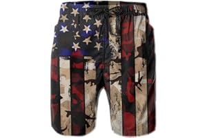 FREEHOTU Men's Swim Trunks Beach Board Shorts Quick Dry Swimwear Sports with Pockets