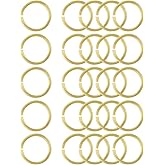 uxcell 25Pcs Open Jump Rings, 15mm/0.59" OD Brass Jump Ring Connectors 1.5mm Thick O Rings for Necklaces Bracelet Jewelry Making Keychain DIY Craft, Gold Tone