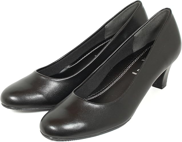 Amazon フォーマルパンプス 通勤 リクルート パンプス ワイズ Eee ラウンドトゥ ヒール 5 5cm 黒 パンプス