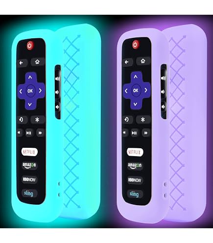 Remote Cover Für Roku Fernbedienung – 2 Stück Silikon-Hüllen, Leuchtend Im Dunkeln, Kompatibel Mit Hisense & TCL