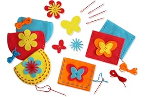 Serabeena Sew Your Own Purses - Sewing Kit for Kids - Felt Crafts for Kids - Sewing Ages 4-8 Plus - Felt Kit - Helps Develop Fine Motor Skills - DIY Kits with 6 Purses & Accessories