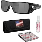Oakley BATWOLF OO9101 Shield Shape Sunglasses With Official Eyewear Kit | Men's &bull; Prizm Lenses &bull; O Matter Frame &bull; HDO Optics &bull; Interchangeable Metal Icons &bull; Shield Lens Design &bull; Polarized Available
