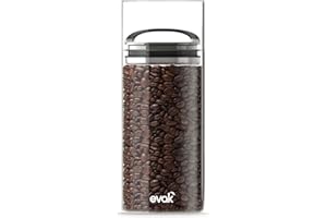 Best Premium Airtight Storage Container for Coffee Beans, Tea and Dry Goods - EVAK - Innovation That Works by Prepara, Glass 