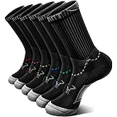 BULLIANT Men Athletic Socks, Compression Sports Crew Socks Cushioned For Men Outdoor Running Hiking-Arch Compression Support