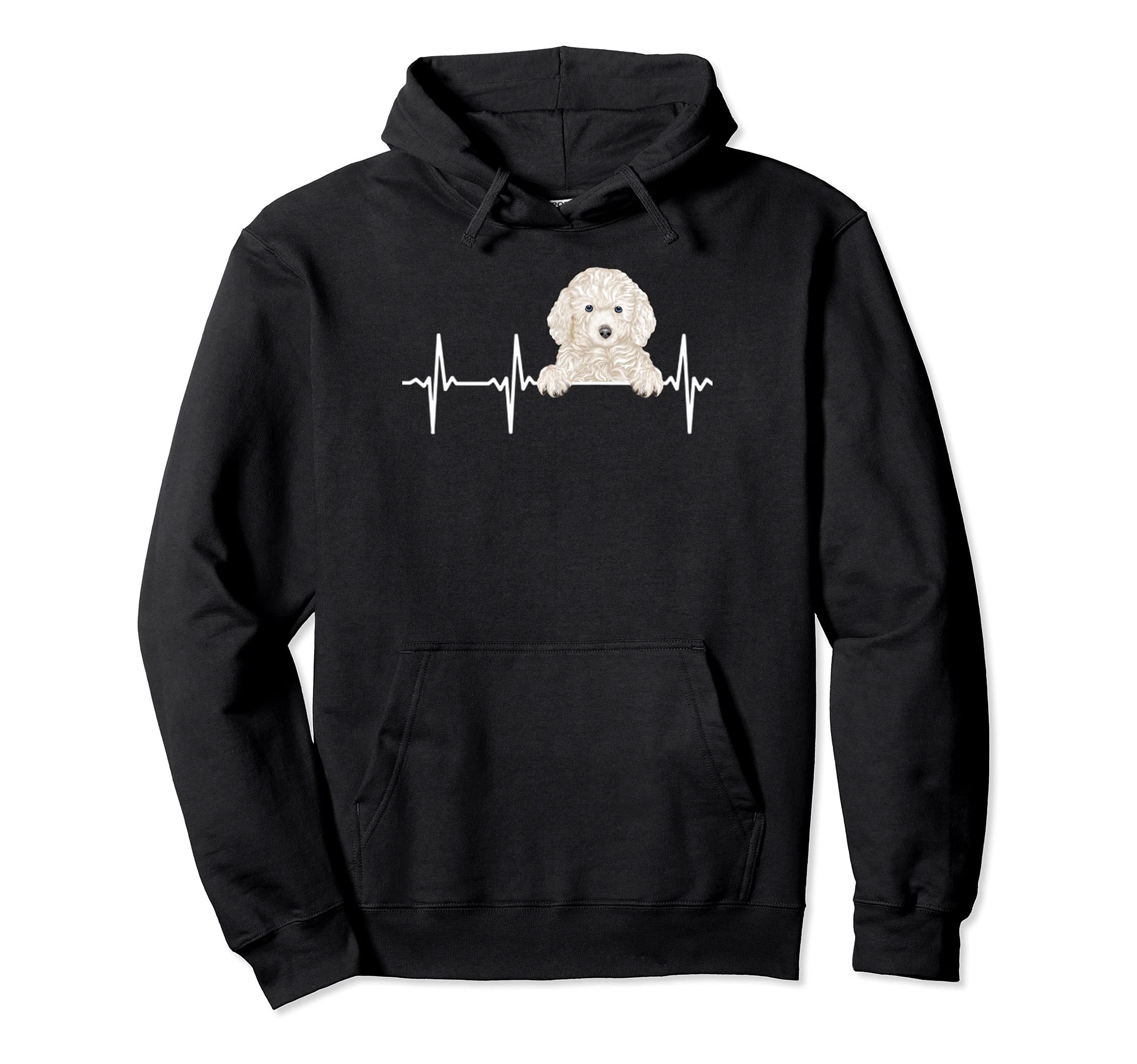 Funny Dog Heartbeat For White Poodle Lovers Pullover Hoodie