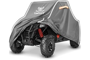 Tokept UTV Cover Outdoor Waterproof All-Weather Protection for Polaris RZR Yamaha Can-Am Defender Kawasaki Ranger Cover with Windproof Straps and Vents (Grey,2-3 Seater Plus)