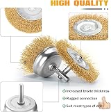 Aongray Wire Wheel Cup Brush Set 8 Pc 1/4 Inch Shank Drills Copper Wire view 3