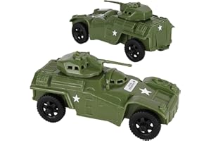TimMee Recon Patrol Armored Cars - OD Green Plastic Army Men Scout Vehicles
