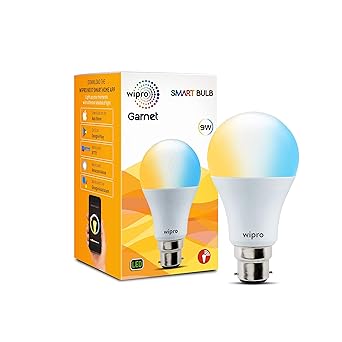 Wipro Garnet 9W Smart Bulb ( Yellow / Light Yellow / White - Compatible with Alexa and