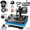AKEYDIY Professional 5 in 1 Heat Press Machine for t Shirts Digital Heat Press Combo 12" x 15" 360-degree Swing Aweay Shirt Press Machine Sublimation Heat Press for T Shirts Mug Hat Plate