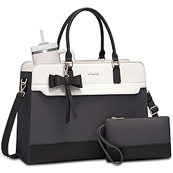LOVEVOOK Laptop Tote Bag for Women,Leather Work