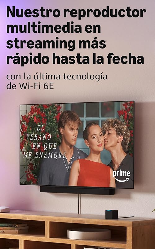 Fire TV Cube (Última generación) | Reproductor multimedia en streaming con control por voz a través de Alexa, Wi-Fi 6E y Ultra HD 4K, encuentra series más rápido con Alexa+