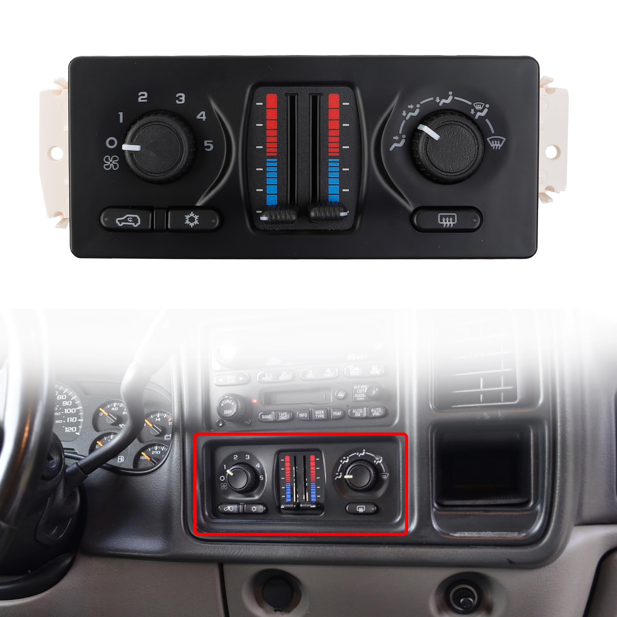 Photo 1 of Dasbecan 599-210XD AC Control Panel Compatible with 2003-2007 Chevy Silverado Tahoe Avalanche Trailblazer, GMC Sierra Yukon Envoy, Cadillac Escalade Climate Control Module