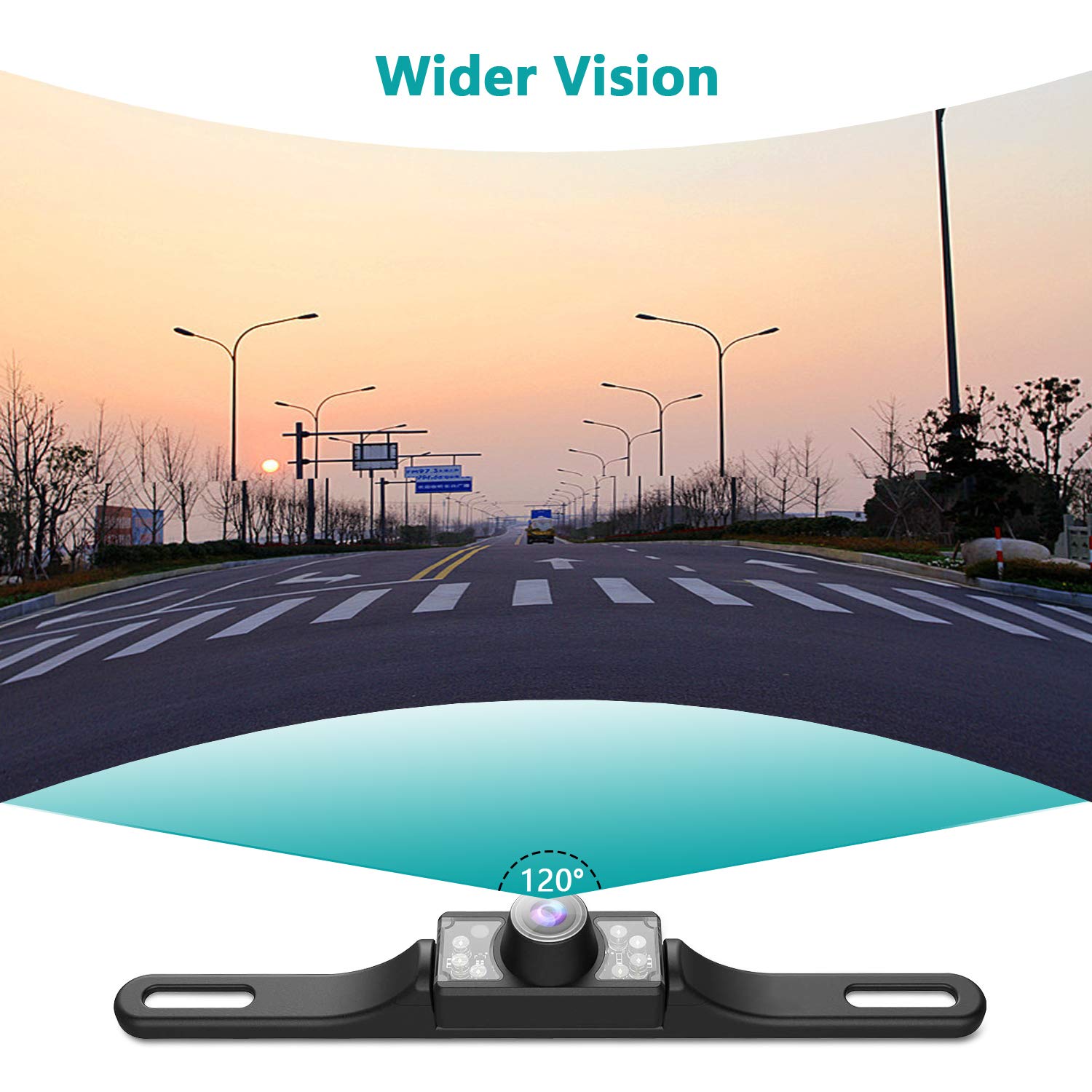 Car Rear View Reversing Backup Camera REOTECH Automotive with 110°Perfect View Angle 7 LED Lights Night Vision Waterproof Universal Car Backing Camera License Plate