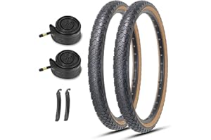 MOHEGIA Beach Cruiser Bike Tires Replacement Kit:24x2.125/26x2.125 Inch Folding Bicycle Tires,Inner Tubes and Tire Levers (2 Packs)