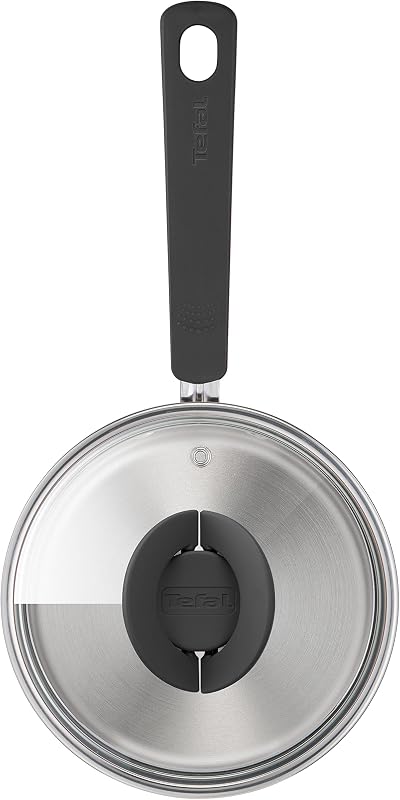 G7376S Opti'Space Topfset 6-teilig | Stielkasserolle 16 cm (inkl. Deckel) | Kochtöpfe 20/24 cm (inkl. Deckel) | Edelstahl | Thermo-Fusion-Boden | für alle Herdarten | Induktion | Grau