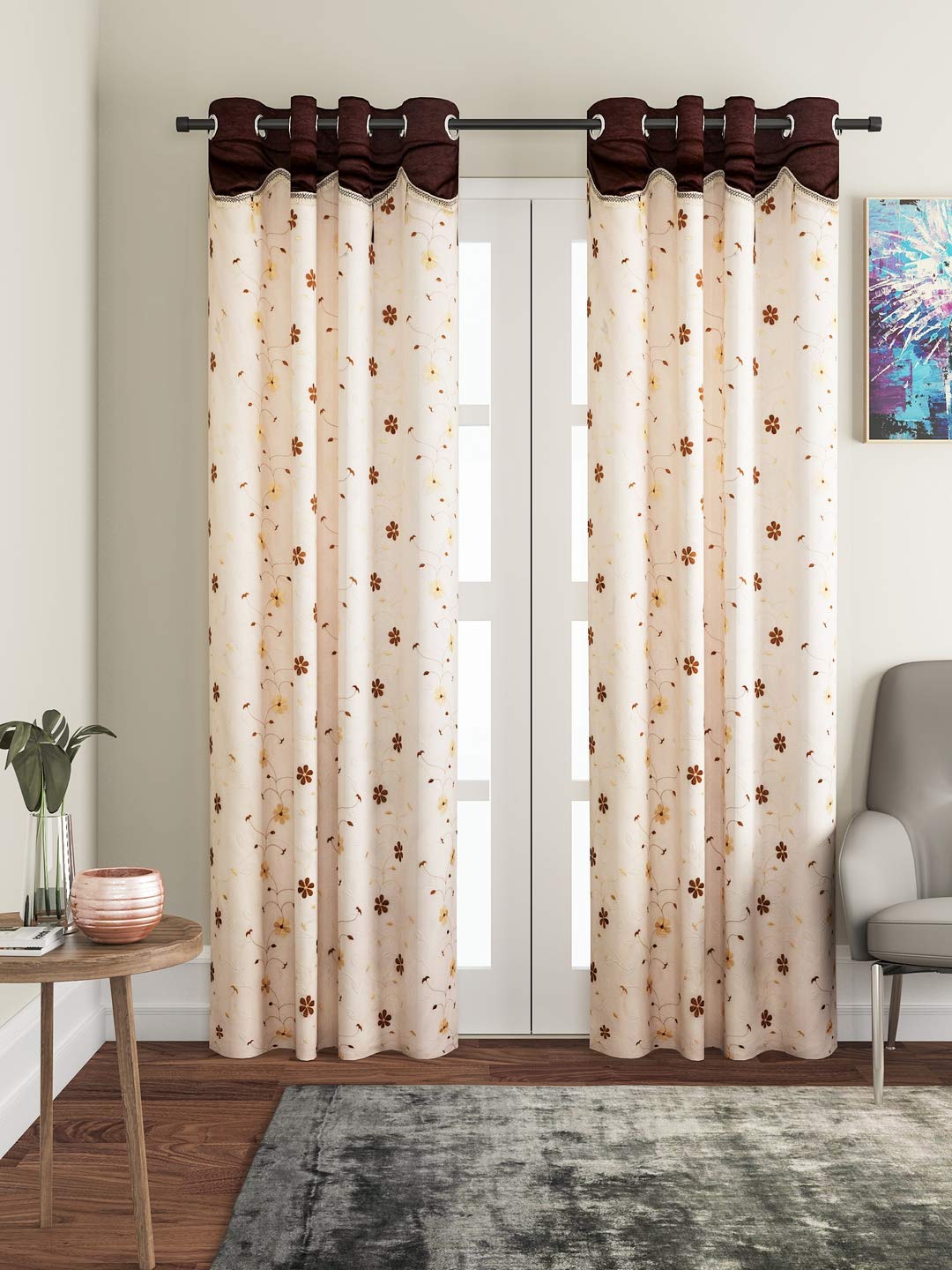 Buy Cortina Ployester with Fancy Embroidery Single Pcs Room B07QDN7H3W
