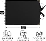 Bstorify Large Scrapbook Photo Album 80 Pages 28x20 cm with 174 Scrap Supplies view 2