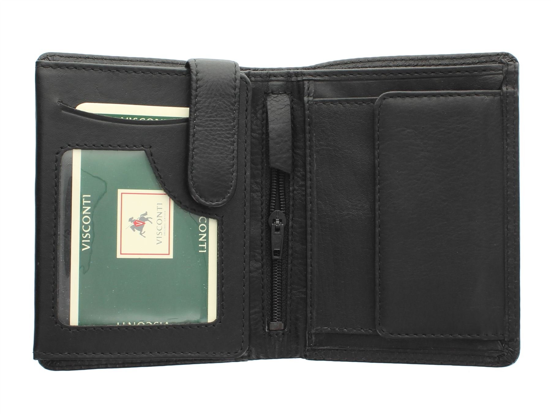 VISCONTI Heritage Collection Brixton Bi-Fold Leather Wallet RFID Blocking HT11 Black