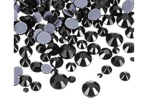 MECCANIXITY 400 Pcs Hotfix Rhinestones Flatback Crystal Glass Gems with Clear Bag Nail Art Kit for Crafts Clothes DIY Decorat