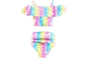 DNFUN Girls Bathing Suits Two Piece Kids Swimsuits Summer Beach Swimwear