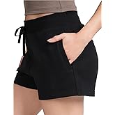 SPRUCE INT Summer SweatShorts for Women - Cotton Drawstring French Terry Comfy Casual Lounge Shorts Cute Shorts for Workout
