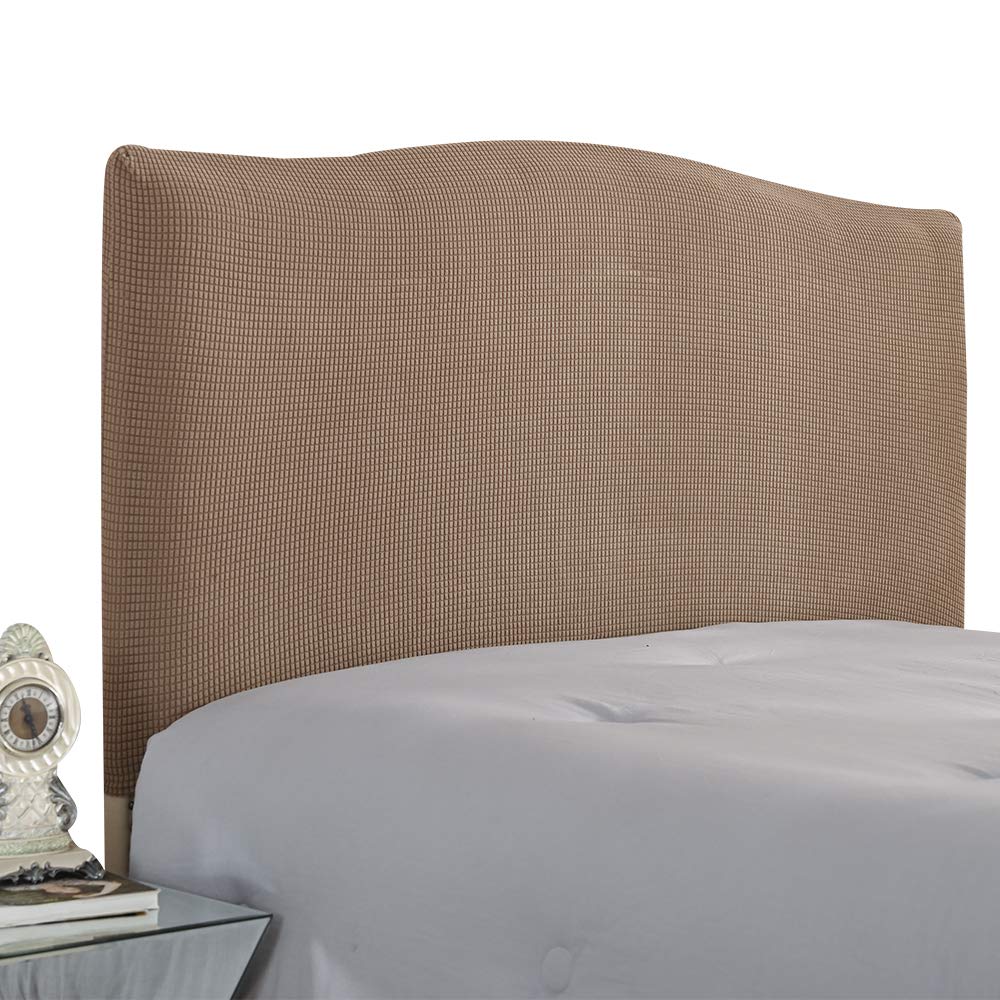 WINS Bed headboard cover protector slipcover for bed headboard dustproof solid bed headboard cover stretch single double king Light brown