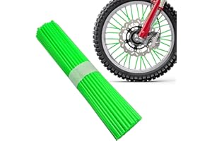 NYTKL 72 PCS Dirt Bike Spoke Skins Covers, Wheel Spoke Skins Wrap Covers Trim for 8"-21" Rims, Wheel Rim Pipe Trim Decoration Protector for Motorcycle Dirt Bike Wheelchair (Green)