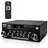 AK52 pro Stereo Amplifier Bluetooth 5.0 Audio Amplifier 2.1 Channel 400W | Home Audio Stereo Receiver with FM, Echo, AUX, USB, SD, MIC Inputs, for 2 Passive Speakers &amp; Passive Subwoofer
