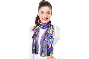 CBC Crown Mardi Gras Scarf Fleur De Lis Scarf