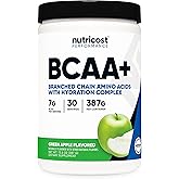 Nutricost BCAA + Hydration Powder (Green Apple) 30 Servings - Branched Chain Amino Acids with Hydration Complex - Gluten-Free, Non-GMO