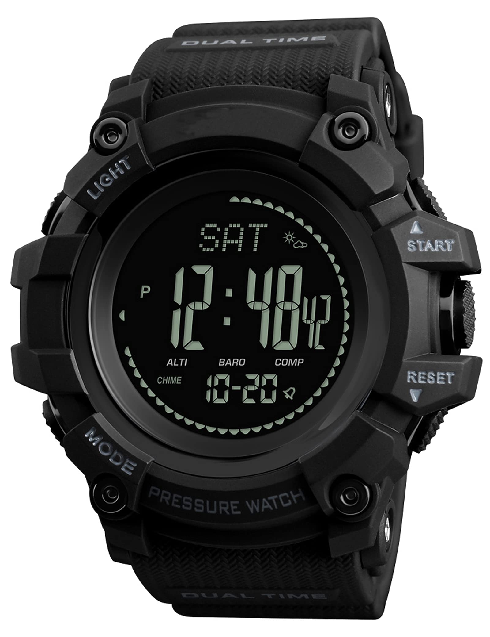 findtime Mens ABC Sport Watches Altimeter Barometer Compass Pedometer Countdown Pressure Weather Forecast Stopwatch Calorie Counter Chrono Digital Watch for Men