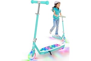 Gyroor KS2 Kids Electric Scooter with LED Lights – Safe 5 MPH Speed, Foot Sensor Start, Adjustable Handlebar, Fast Charging, for Ages 6–12