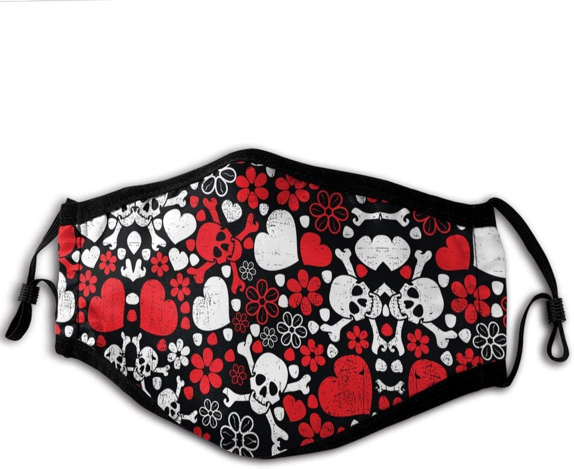 KRR Mexican Sugar Skull Printed Facial Decorations Anti Dust Face Mask for Women and Men