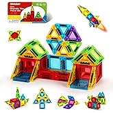 kocojrff Mini Magnetic Tiles Travel Set with Metal Storage Box,STEM Christmas Holiday Toy for Kids Ages 3–12, Magnet Toys Gifts for Toddlers Boys & Girls Christmas Birthday