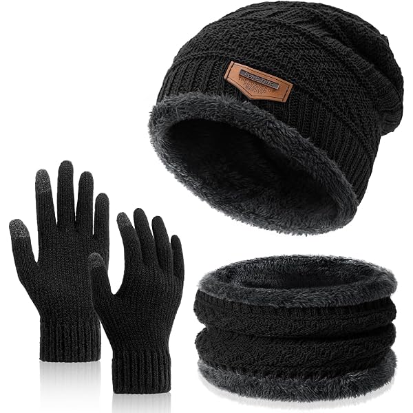 AOSMI Winter Beanie Hat and Scarf Set Women Men Slouchy  display picture 3