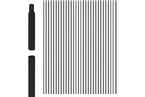 MYEMDAN 30 Pcs Wrought Iron Stair Balusters,1/2" x 44" Straight Hollow Iron Balusters for Staircase Indoor, Matte Black Metal Railing