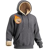 Boladeci Men's Sherpa Lined Hoodie Sweatshirts Heavy Fleece Cotton for Winter Cold Weather