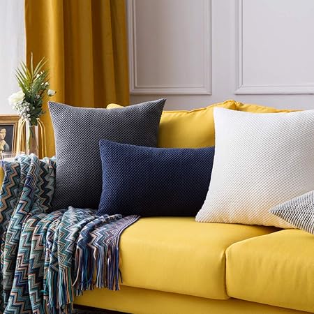 MIULEE Juego de 2 Soft Fundas granulado Fundas para Cojines ...