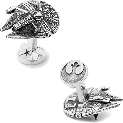 Star Wars Gemelos Halcon Milenario Millennium Falcon en 3D con el Emblema de la Alianza Rebelde, Plateados en Caja de Regalo.: Amazon.es: Joyería