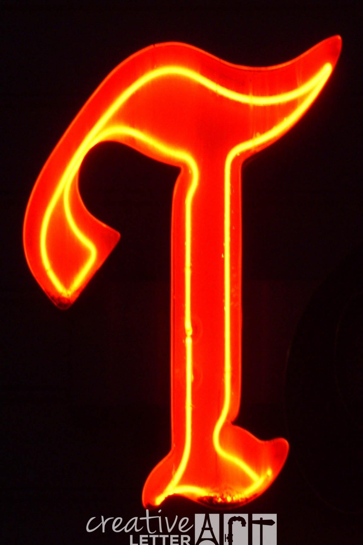 Creative Letter Art? - Original Neon Letter T 996 Collection - 4 by 6 inch Color Alphabet Photography