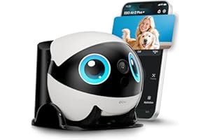 Enabot EBO Air 2 Plus FamilyBot 3K Home Camera Robot: Indoor Camera, Movable Robot Companion, 2-Way Video, AI Chat Mode, Auto-Recharge, Long Battery Life, Custom Facial Image, Night Vision
