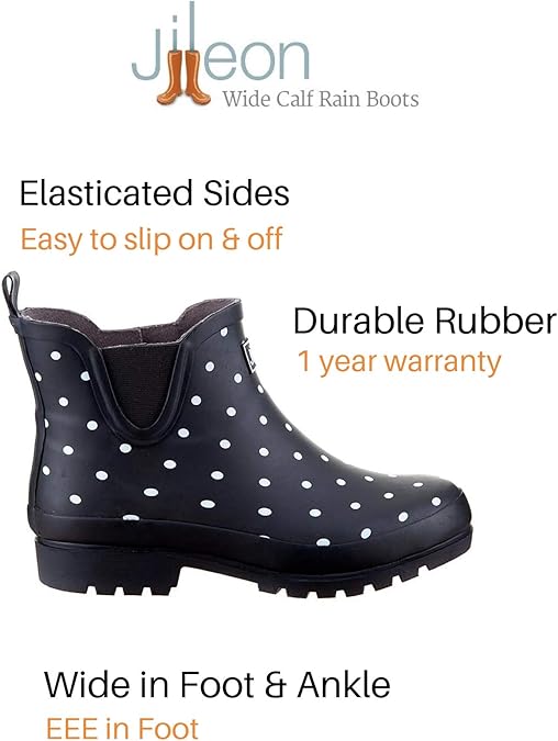 wide width ankle rain boots