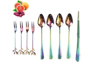 Boat-GS [9 Pack] Stainless Steel Grapefruit Spoons Set,Contains 4 Jagged Grapefruit Spoon and 1 curved Grapefruit Knife and 4