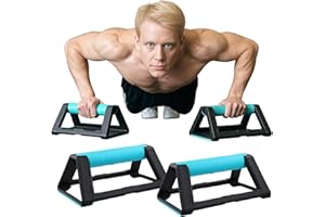 2 Pcs Push Up Bars, Stackable Pushup Bracket with Wrist Protection & Anti-Slip Base, H-Shaped Push-up Handles Stand, Strength