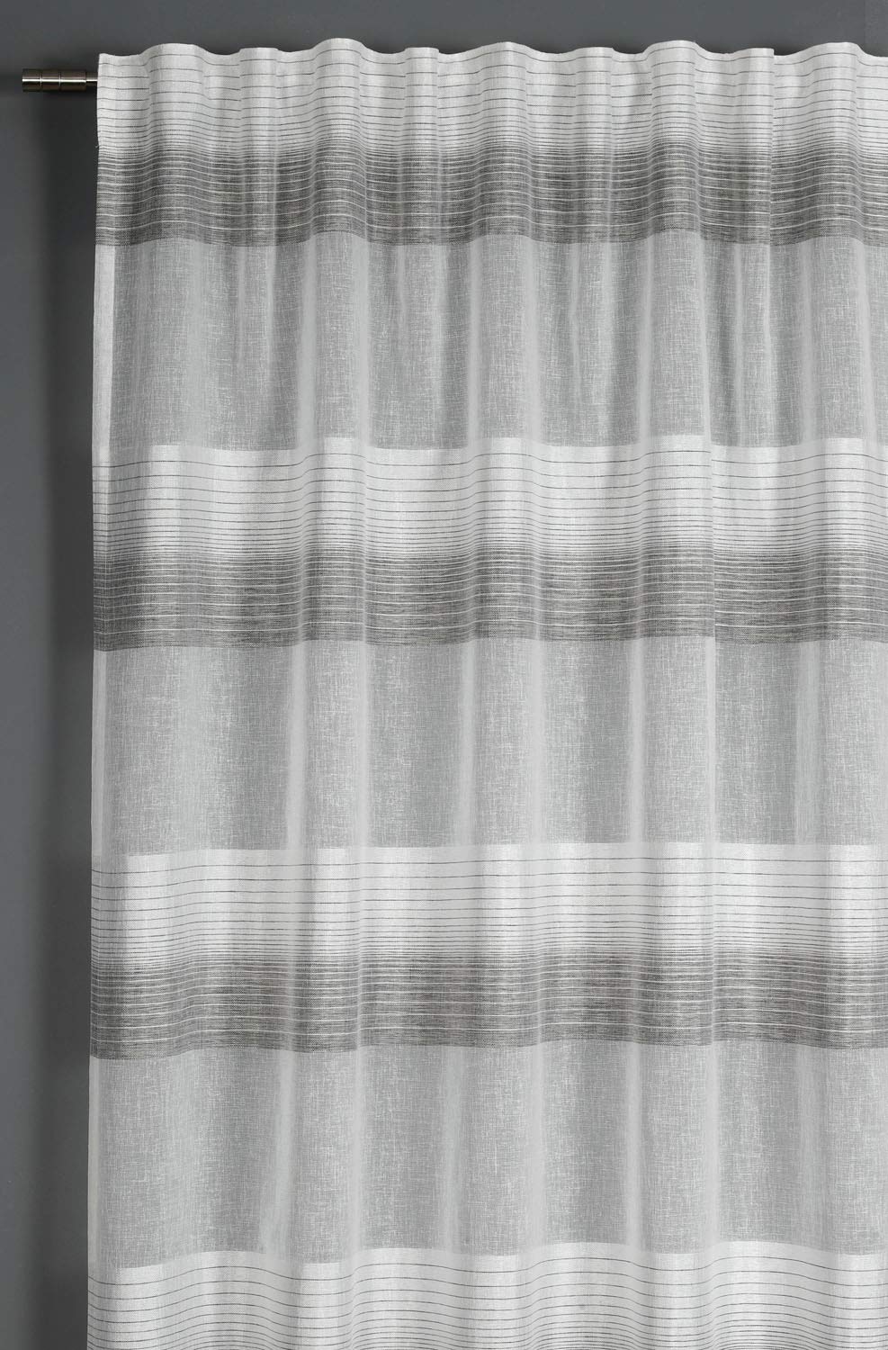 Gardinia Curtain with Concealed Loops and Tape, Opaque Curtain, Etamine, Grey, 140 x 245 cm