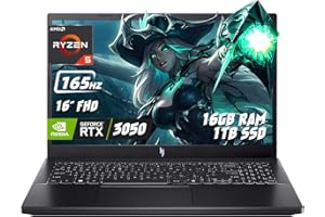 Acer Nitro V 15 Gaming Laptop, 15.6 Inch FHD 165Hz, AMD Ryzen 5 7535HS, NVIDIA GeForce RTX 3050, 16GB DDR5, 1TB PCIe Gen4 SSD