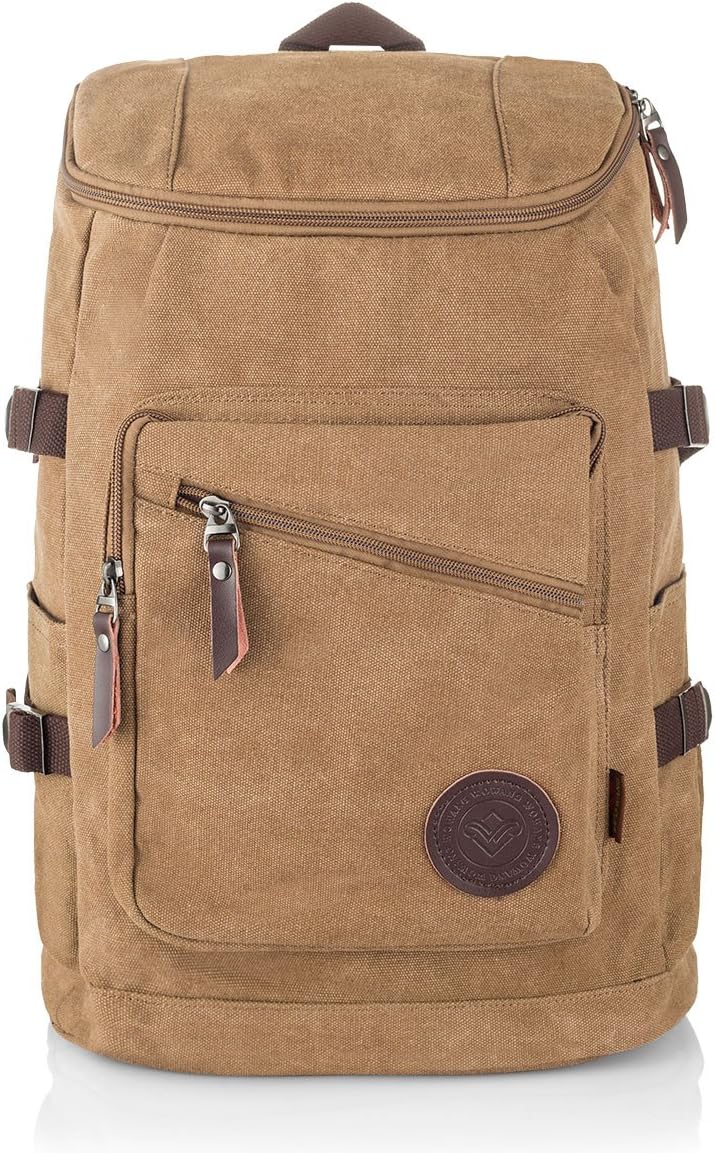 Wowang Casual Canvas Backpack Rack Sack Daily Hiking Daypack for Men and Women (30L)